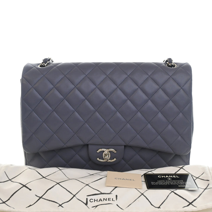 Classic Double rabat Maxi Cuir d'agneau Gris