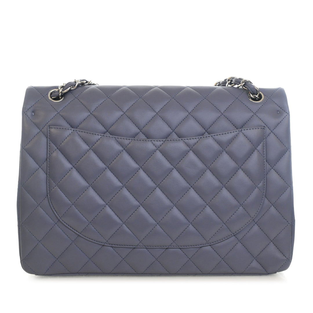 Classic Double rabat Maxi Cuir d'agneau Gris