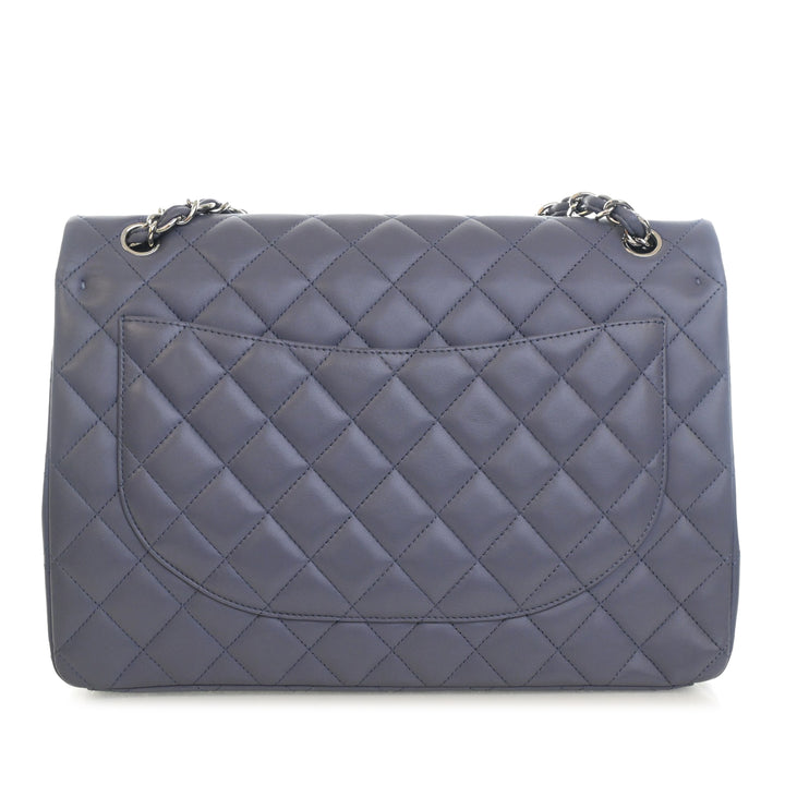 Classic Double rabat Maxi Cuir d'agneau Gris