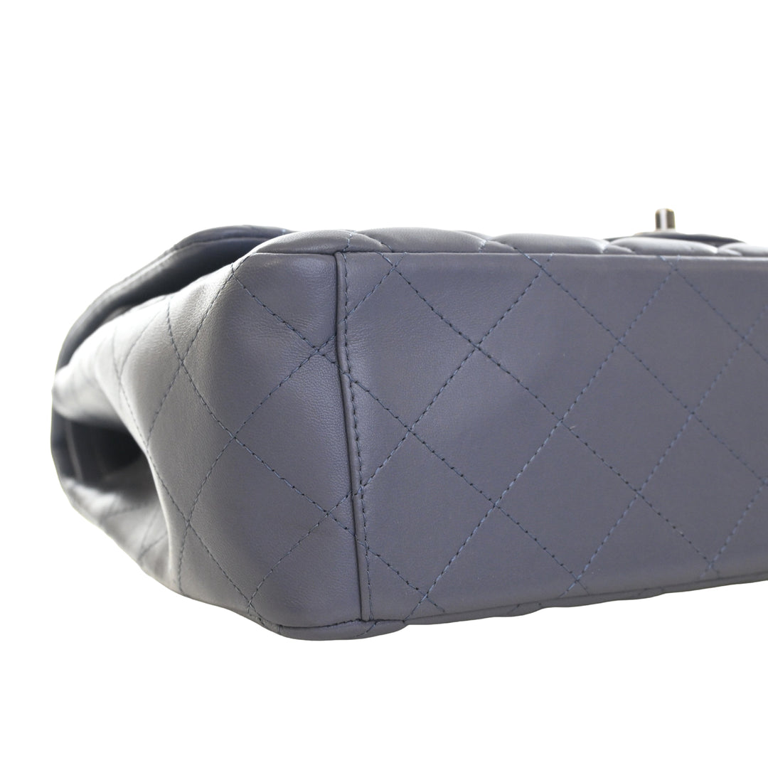 Classic Double rabat Maxi Cuir d'agneau Gris