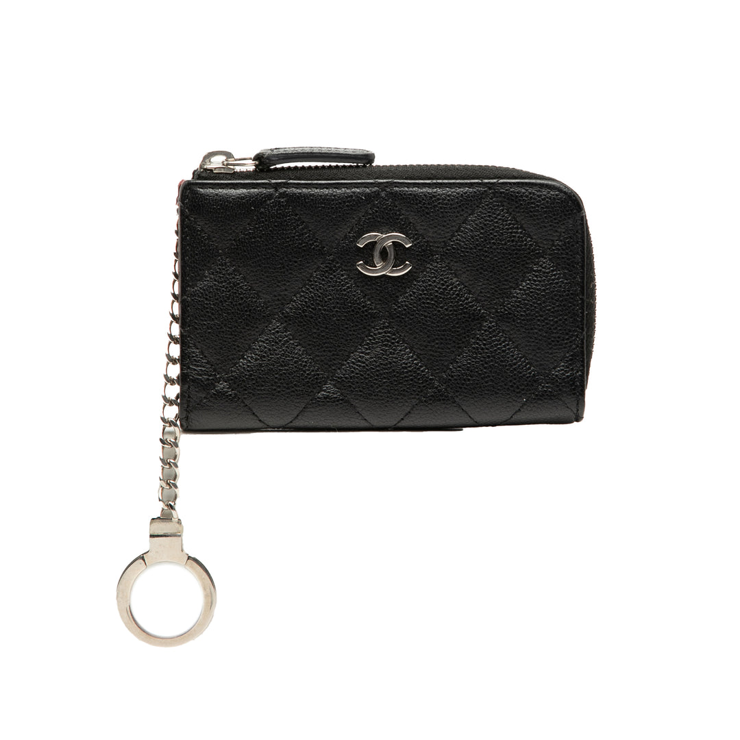 Chanel Matelassé Caviar Zipped Key Holder Coin Étui
