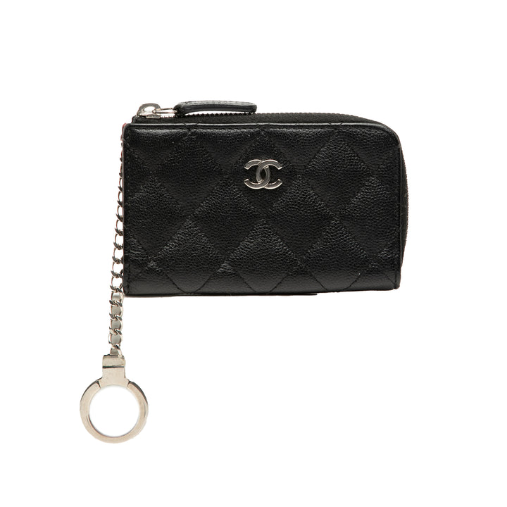 Chanel Matelassé Caviar Zipped Key Holder Coin Étui