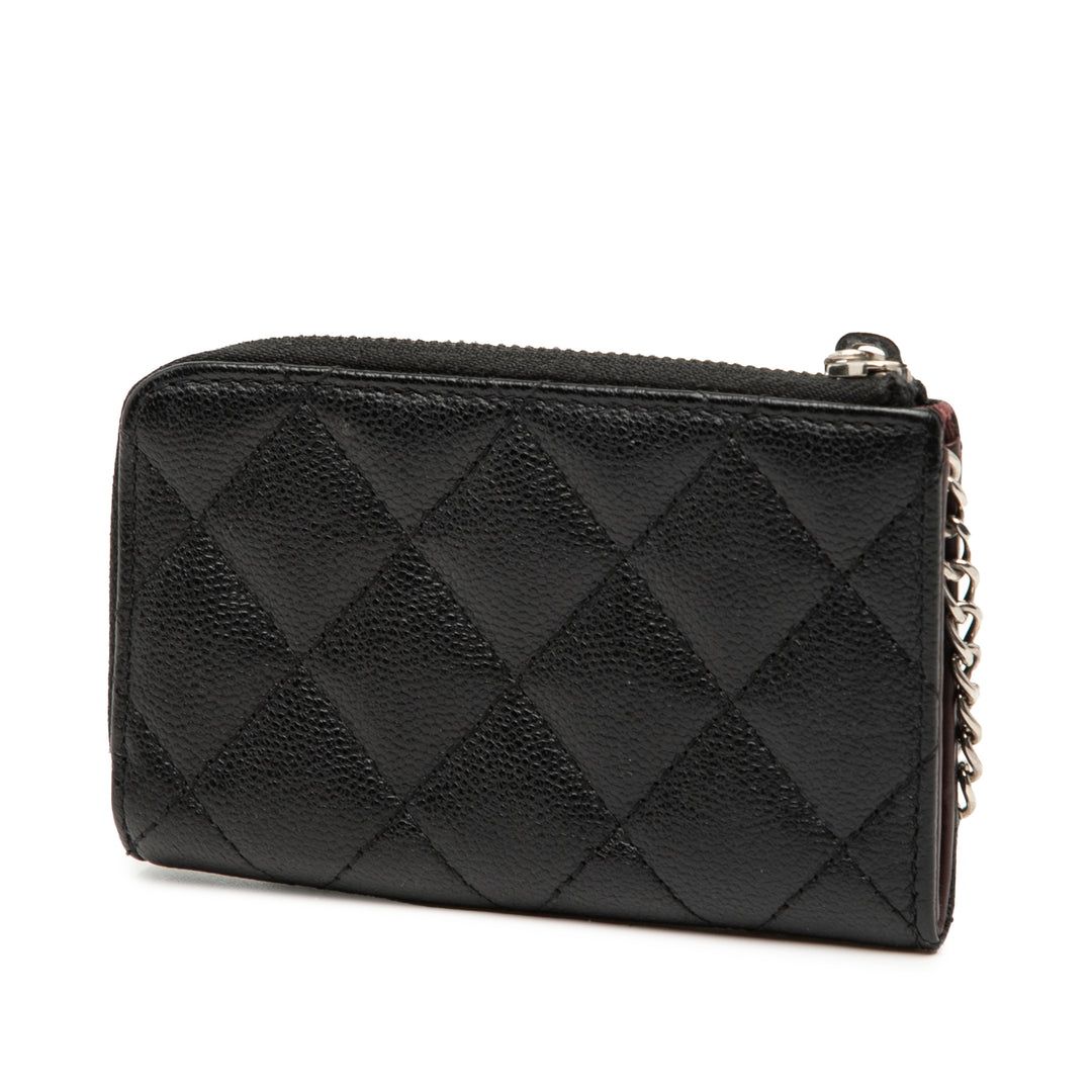 Chanel Matelassé Caviar Zipped Key Holder Coin Étui