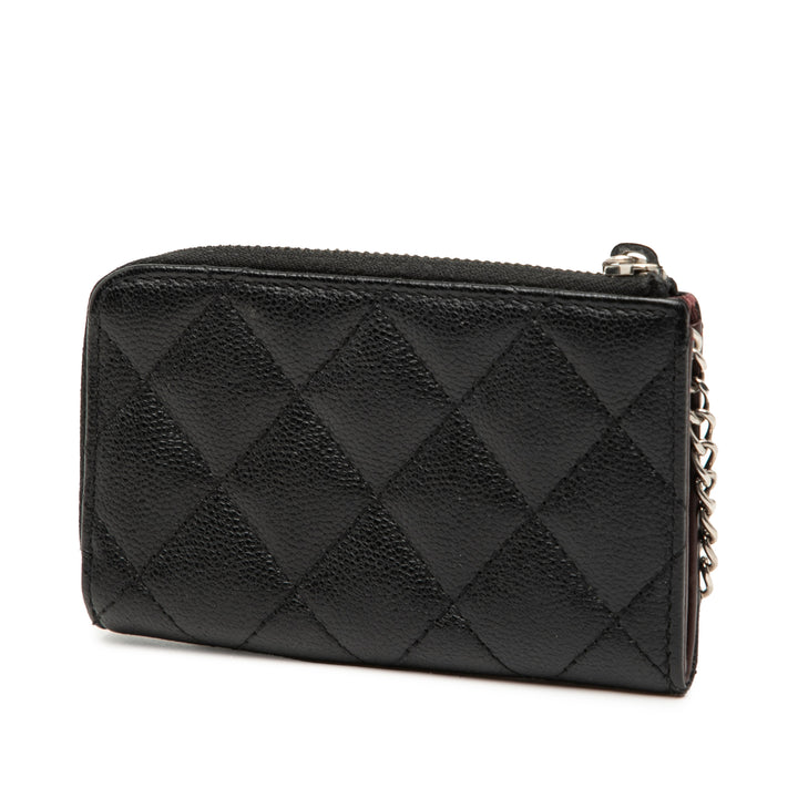 Chanel Matelassé Caviar Zipped Key Holder Coin Étui