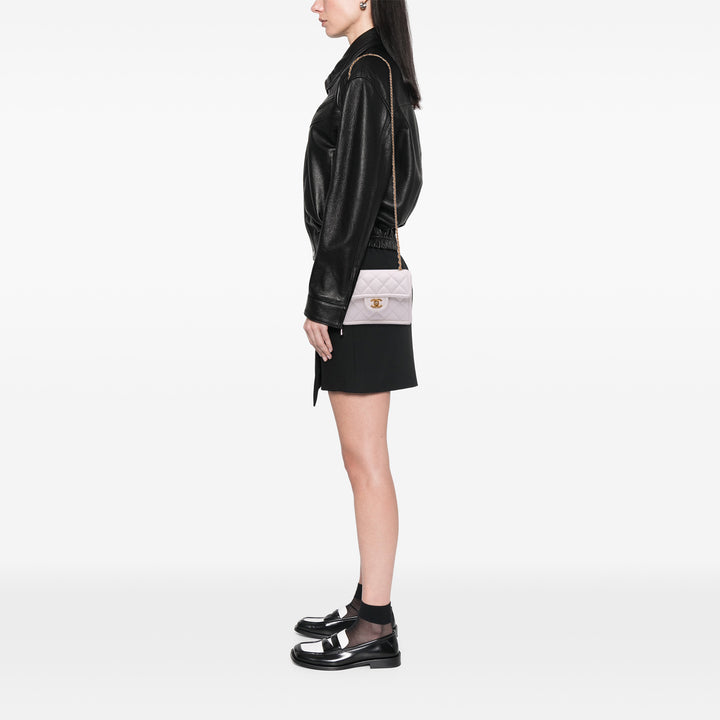 Chanel Mini Quilted Caviar Sweet Classic Flap Blanc