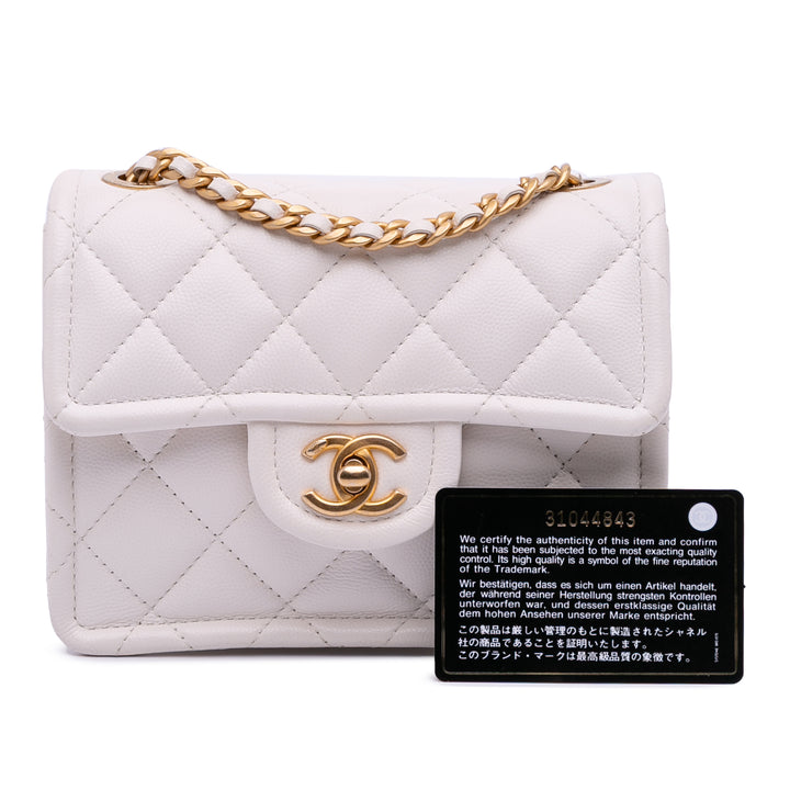 Chanel Mini Quilted Caviar Sweet Classic Flap Blanc