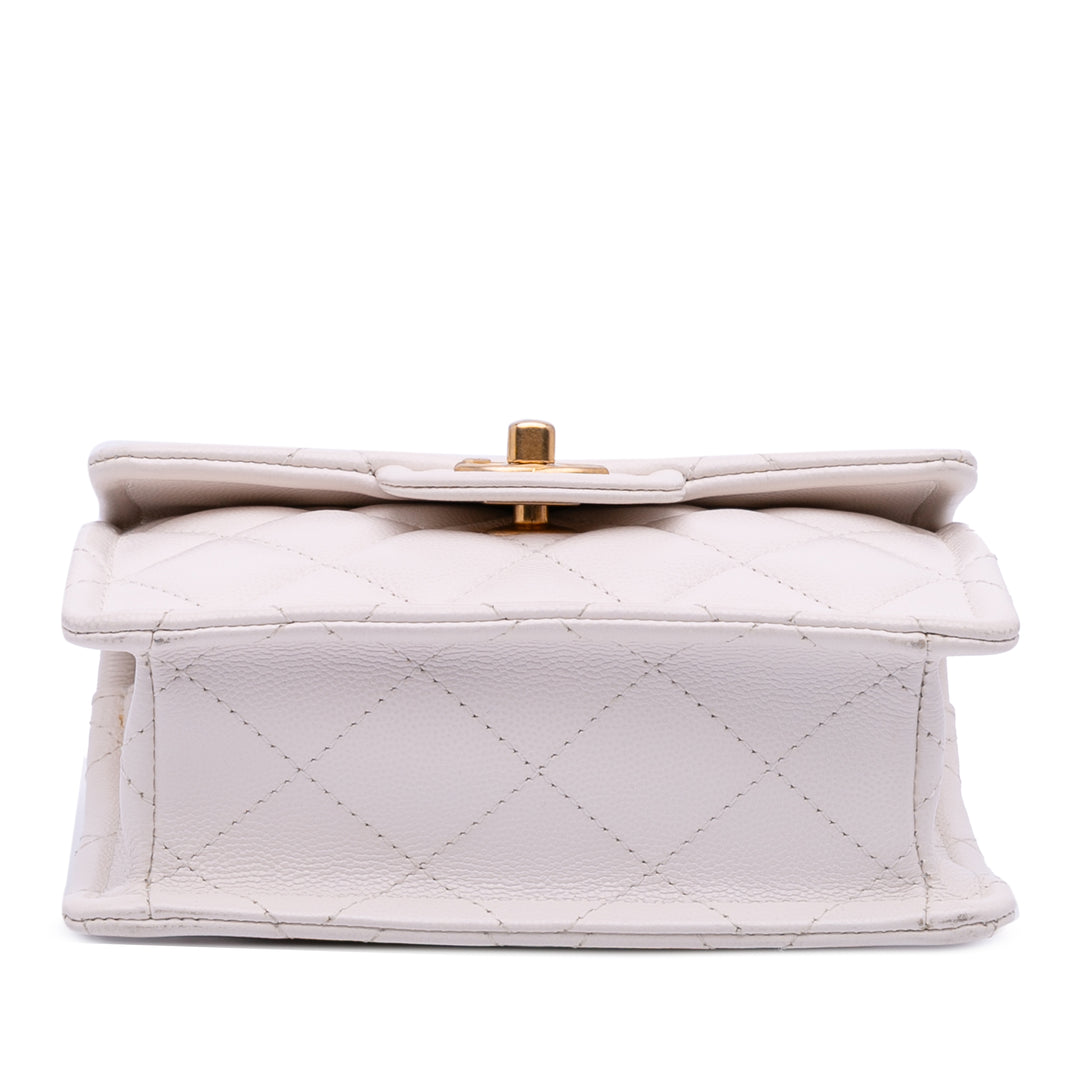 Chanel Mini Quilted Caviar Sweet Classic Flap Blanc