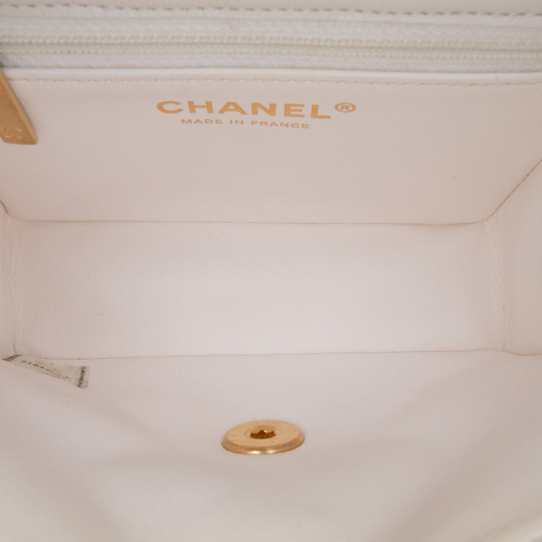 Chanel Mini Quilted Caviar Sweet Classic Flap Blanc