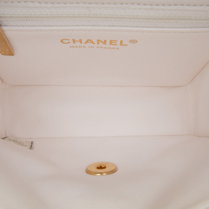 Chanel Mini Quilted Caviar Sweet Classic Flap Blanc