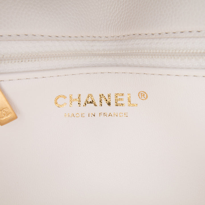 Chanel Mini Quilted Caviar Sweet Classic Flap Blanc