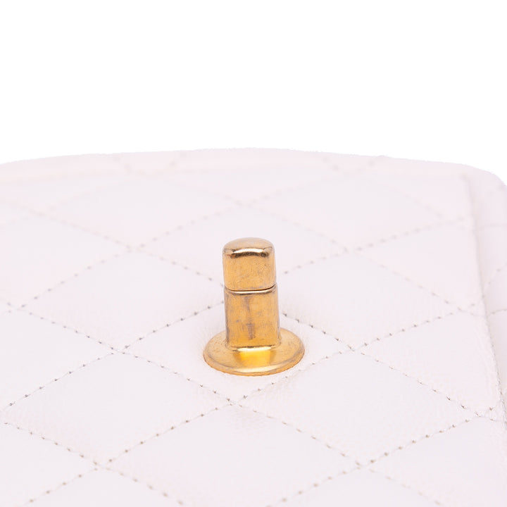 Chanel Mini Quilted Caviar Sweet Classic Flap Blanc