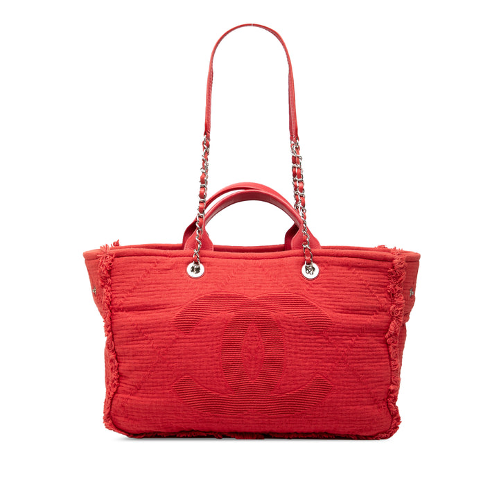Chanel Medium CC Matelassé Toile Double Face Deauville Cabas