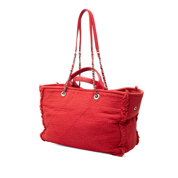 Chanel Medium CC Matelassé Toile Double Face Deauville Cabas