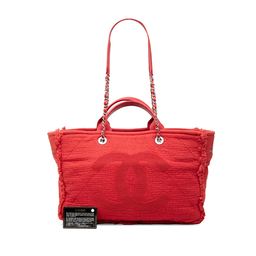 Chanel Medium CC Matelassé Toile Double Face Deauville Cabas