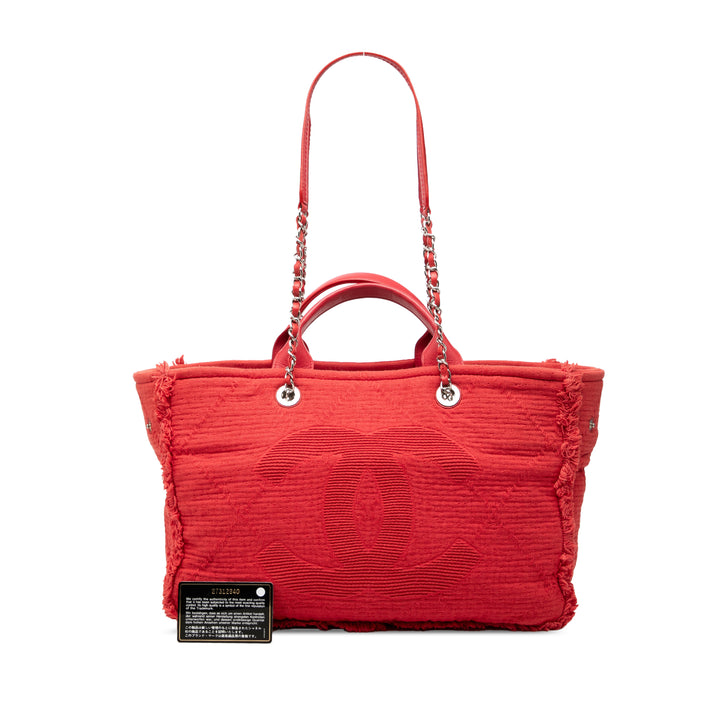Chanel Medium CC Matelassé Toile Double Face Deauville Cabas