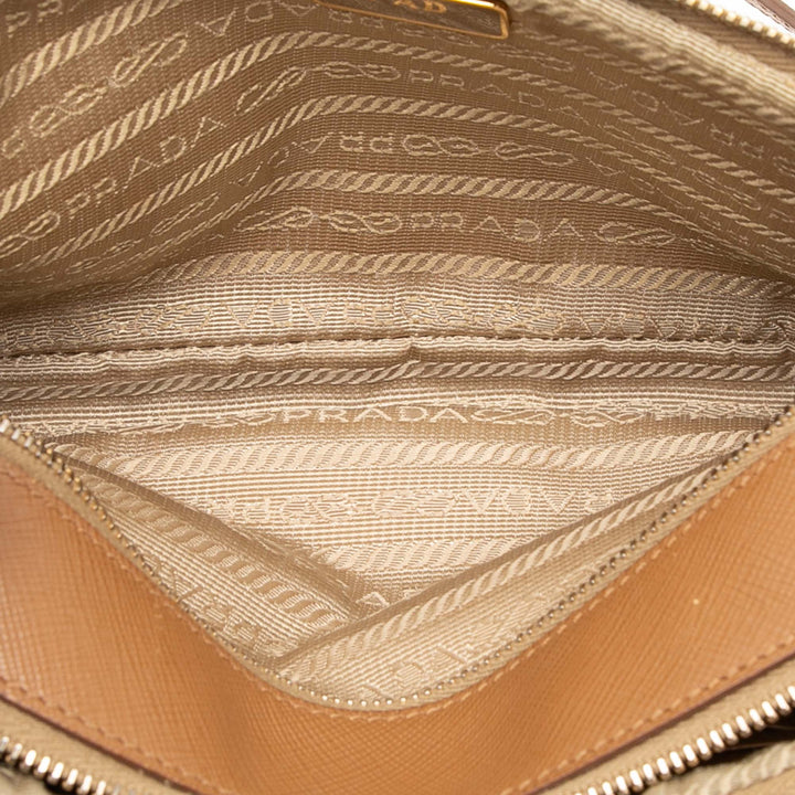 Prada Mini Saffiano Double Zip Sac porté croisé