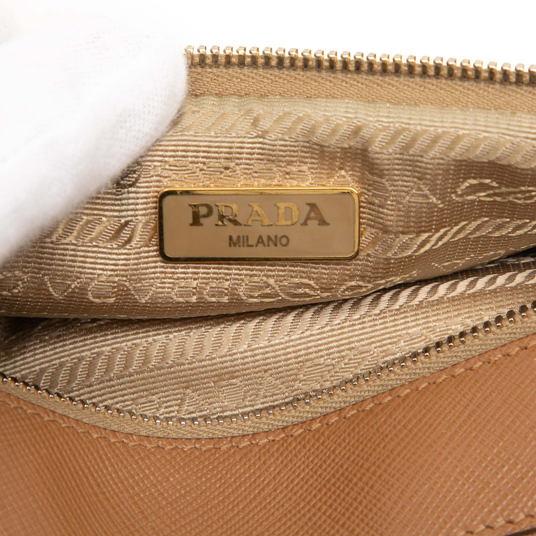 Prada Mini Saffiano Double Zip Sac porté croisé