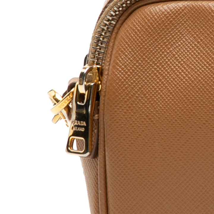 Prada Mini Saffiano Double Zip Sac porté croisé