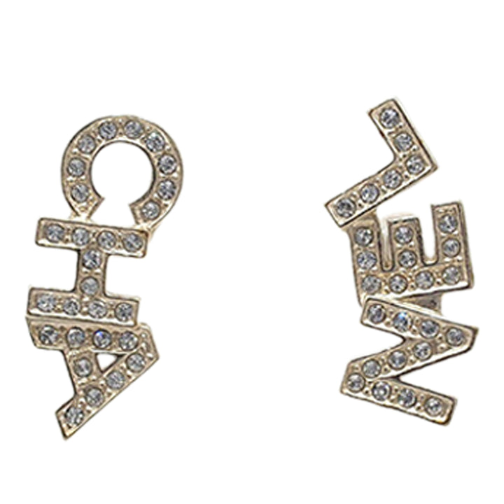 Chanel CC plaqué Cristals Logo fermoir poussette Boucles d’oreilles – GABY PARIS Authentique