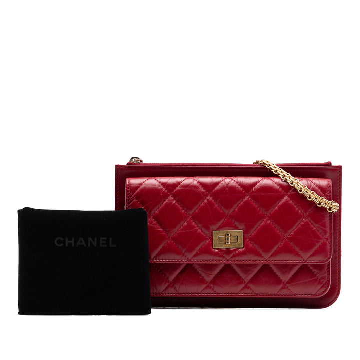 Chanel Matelassé vieilli Cuir de veau Reissue 2.55 Wallet on Chain
