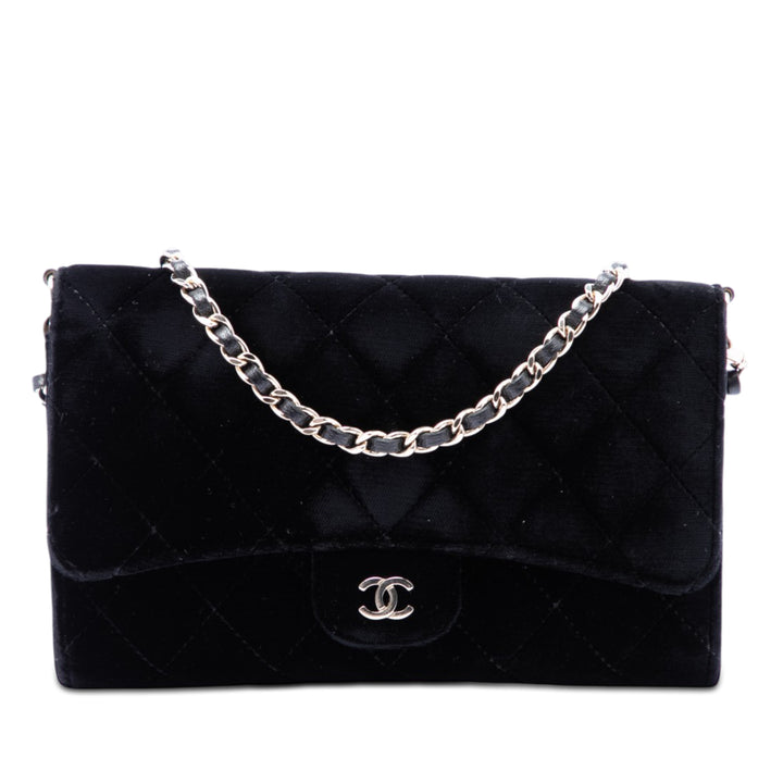 Chanel CC Matelassé Portefeuille on Removable Chaîne Velours