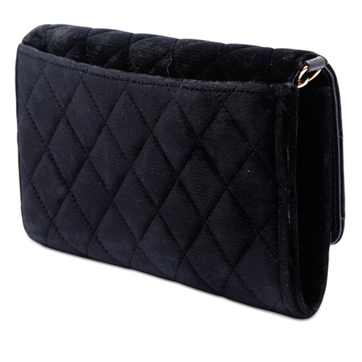 Chanel CC Matelassé Portefeuille on Removable Chaîne Velours