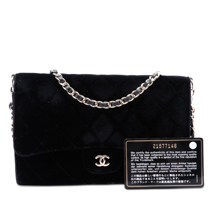 Chanel CC Matelassé Portefeuille on Removable Chaîne Velours