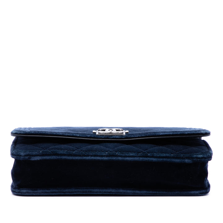 Chanel Matelassé Velours Boy Wallet on Chain