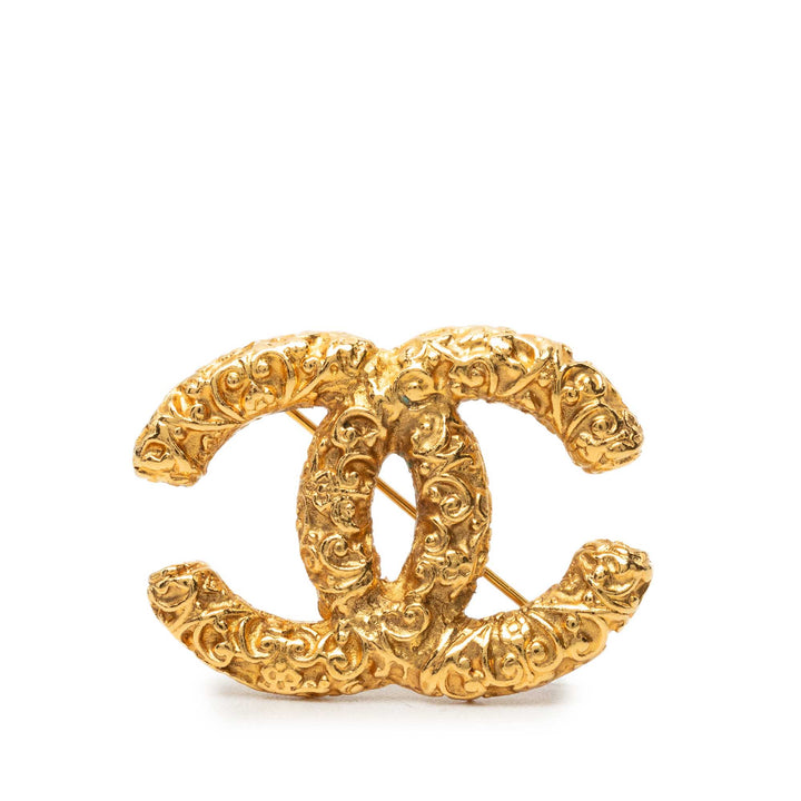 CC plaqué Baroque embossé Broche Doré