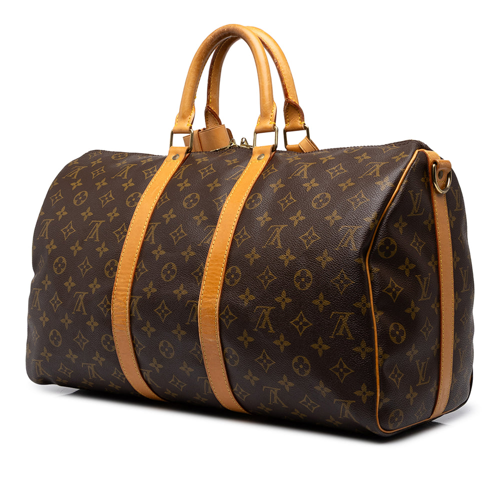 Louis Vuitton Sac de voyage Keepall Bandouliere 45 Monogram Marron – vue 2 – GABY PARIS