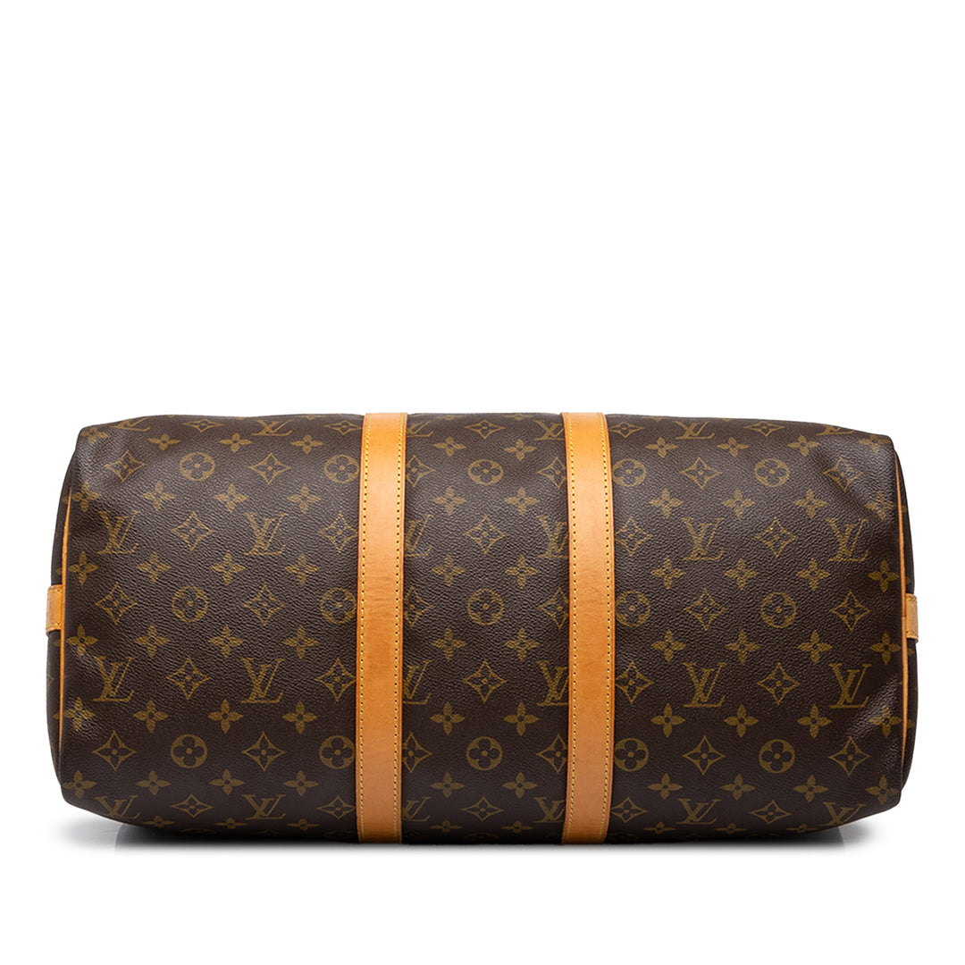 Louis Vuitton Sac de voyage Keepall Bandouliere 45 Monogram Marron – vue 3 – GABY PARIS