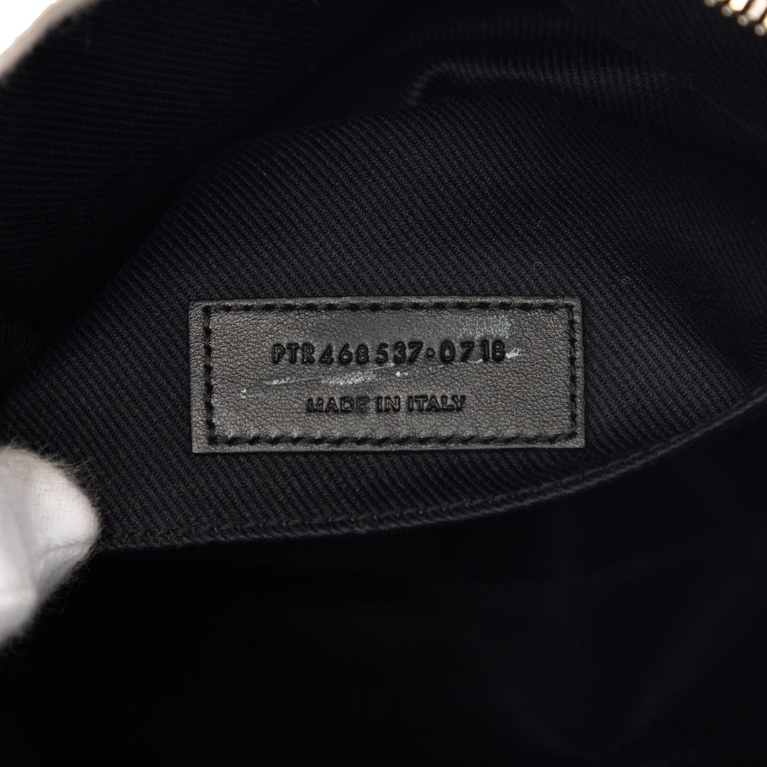 Saint Laurent Woven Raffia et Cuir Lou Sac caméra