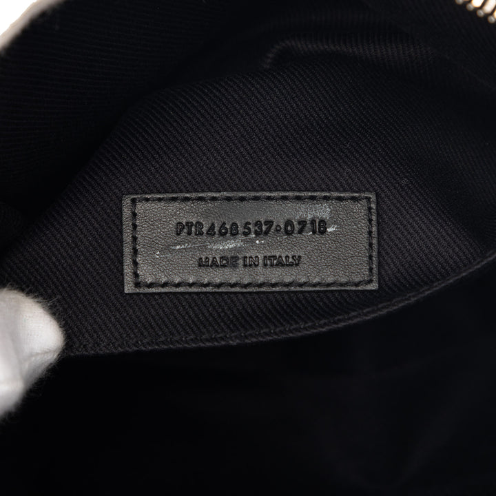 Saint Laurent Woven Raffia et Cuir Lou Sac caméra