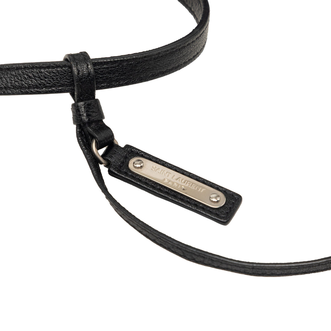Saint Laurent Woven Raffia et Cuir Lou Sac caméra