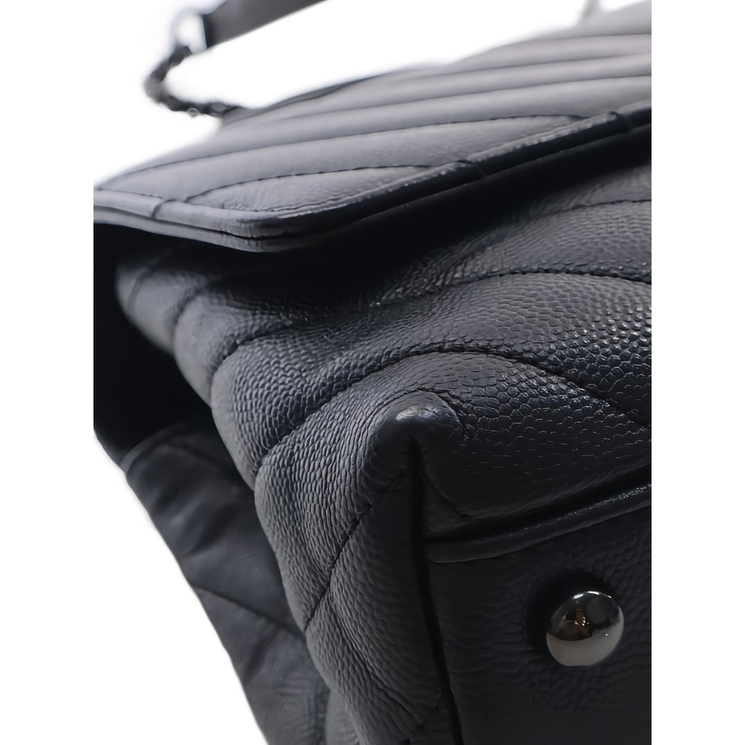 Chanel Sac à main Chevron So Coco à Petit Cuir caviar Noir – vue 10 – GABY PARIS