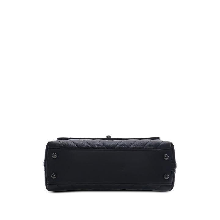 Chanel Sac à main Chevron So Coco à Petit Cuir caviar Noir – vue 3 – GABY PARIS