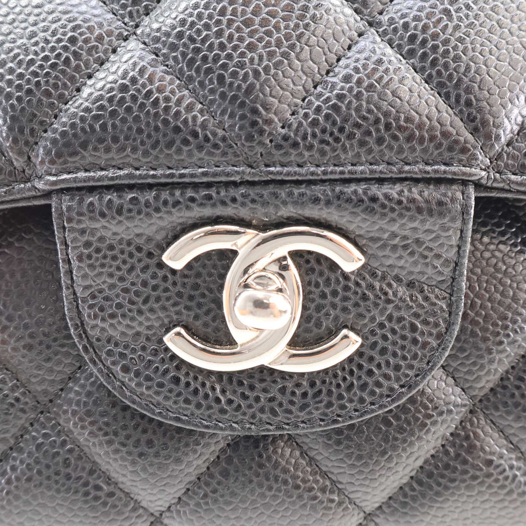 Classic Double rabat Jumbo Cuir caviar Noir