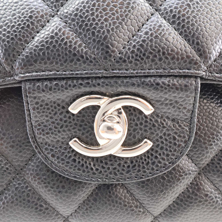 Classic Double rabat Jumbo Cuir caviar Noir