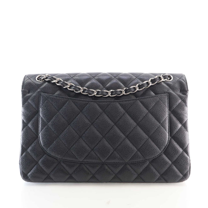 Classic Double rabat Jumbo Cuir caviar Noir