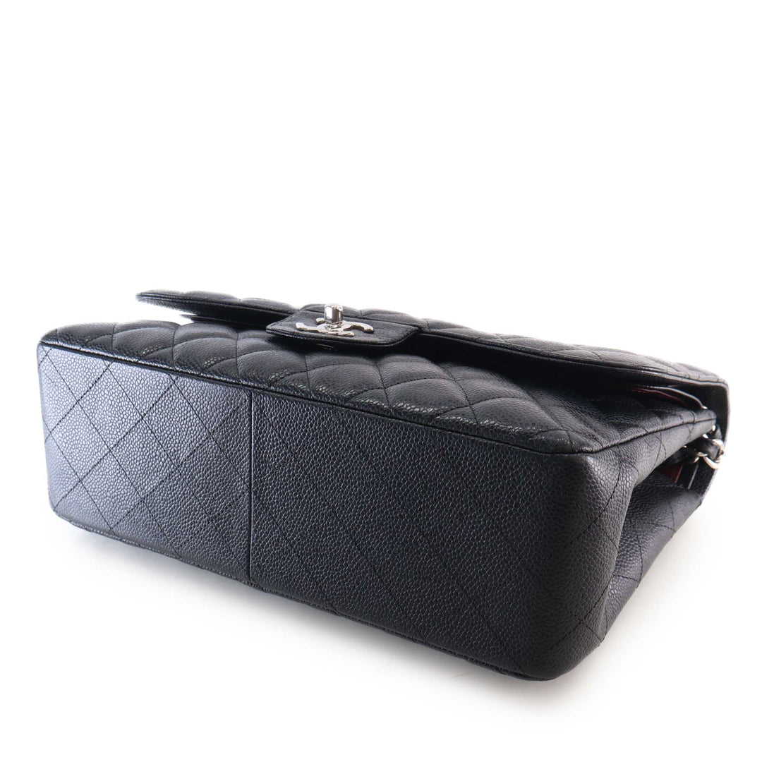 Classic Double rabat Jumbo Cuir caviar Noir