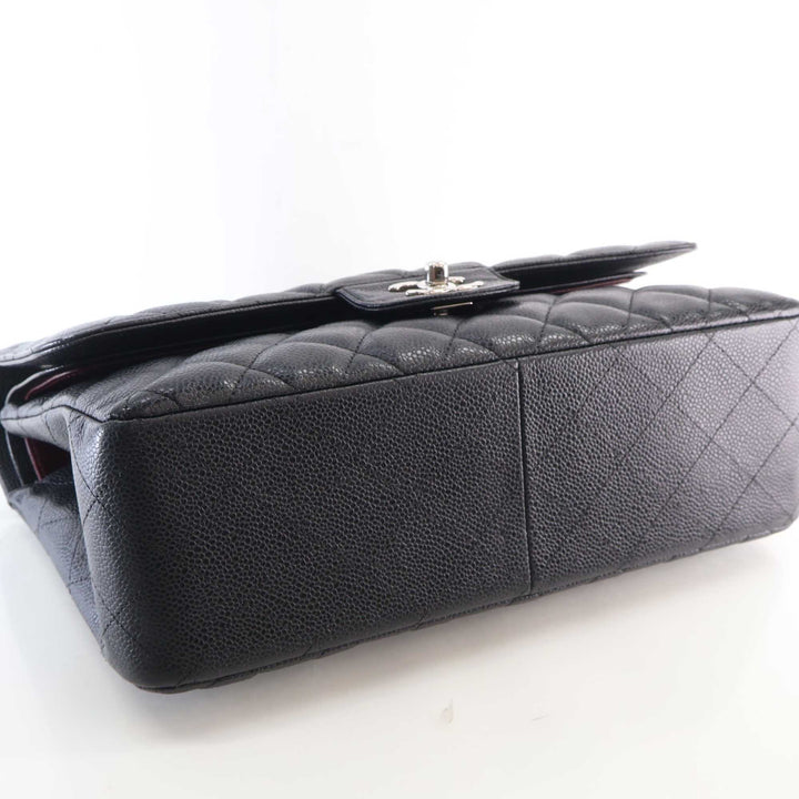 Classic Double rabat Jumbo Cuir caviar Noir