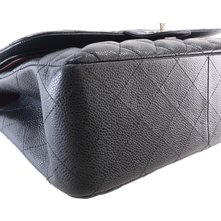 Classic Double rabat Jumbo Cuir caviar Noir