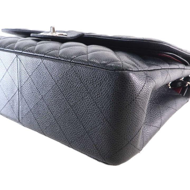 Classic Double rabat Jumbo Cuir caviar Noir