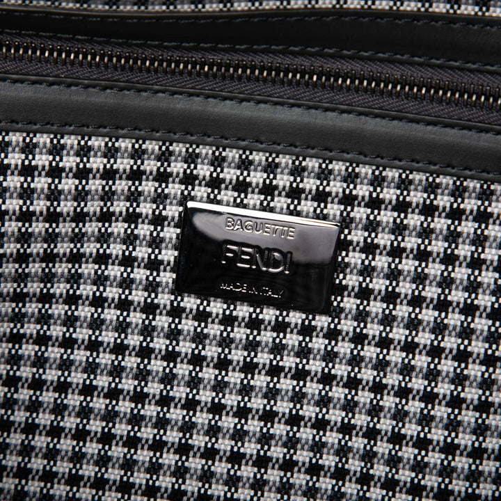 Fendi FF brodé Laine Houndstooth Baguette Sac