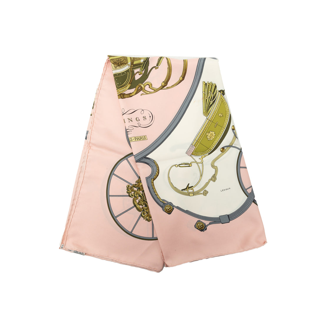 Hermès Springs Foulard 90 Rose – vue principale – GABY PARIS