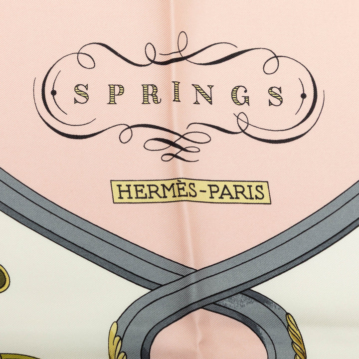 Hermès Springs Foulard 90 Rose – vue 5 – GABY PARIS