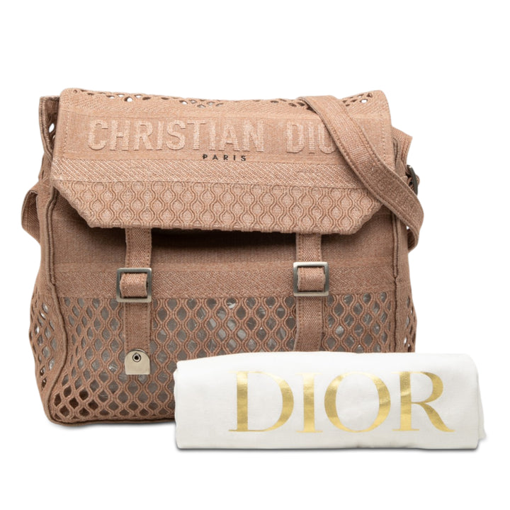 Dior Large brodé Mesh Toile Diorcamp Messenger Sac