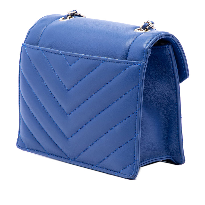 Chanel Small CC Chevron Cuir de veau Envelope à rabat