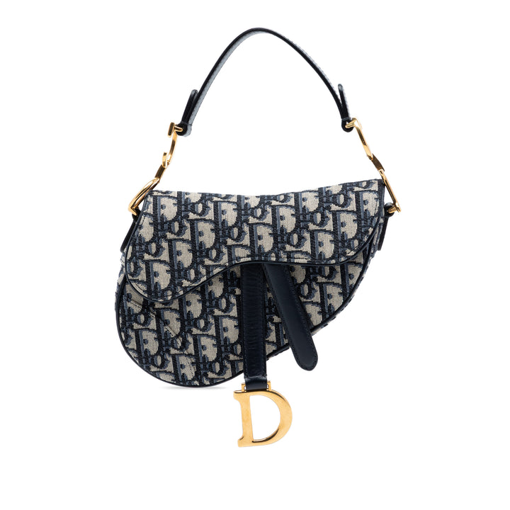 Dior Mini Oblique Toile Saddle Sac