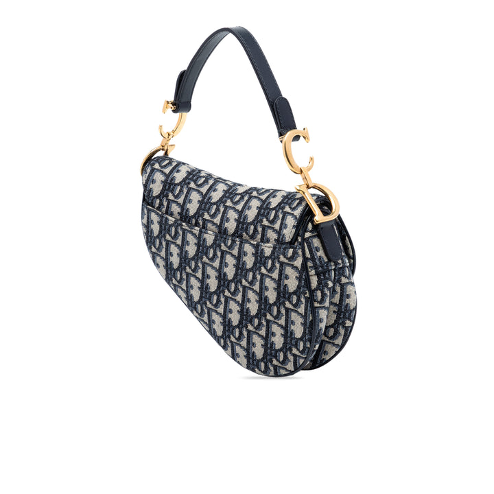 Dior Mini Oblique Toile Saddle Sac